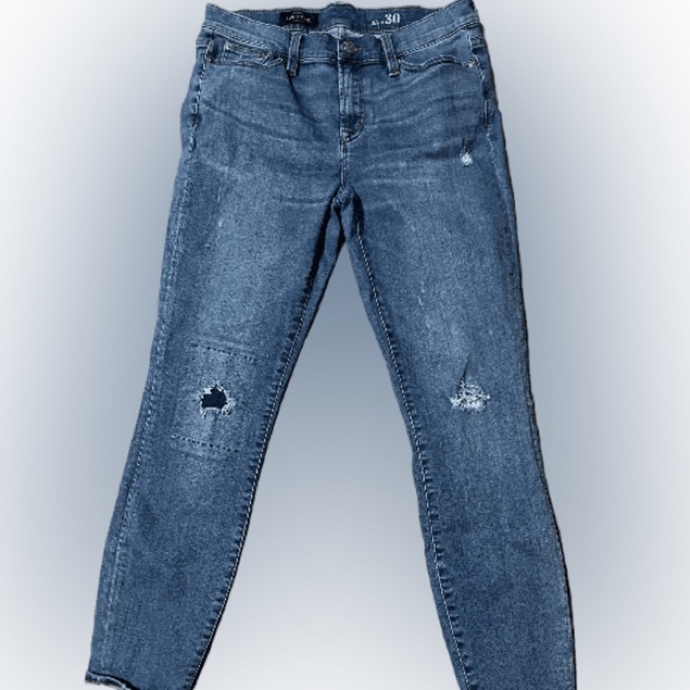 J.Crew Toothpick distressed patch denim jeans Size 30